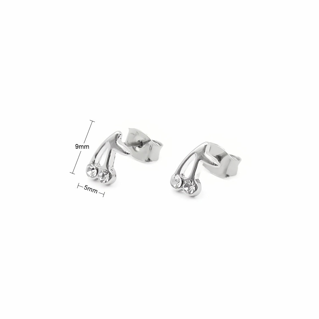 Crystal Cherry Stud Earrings