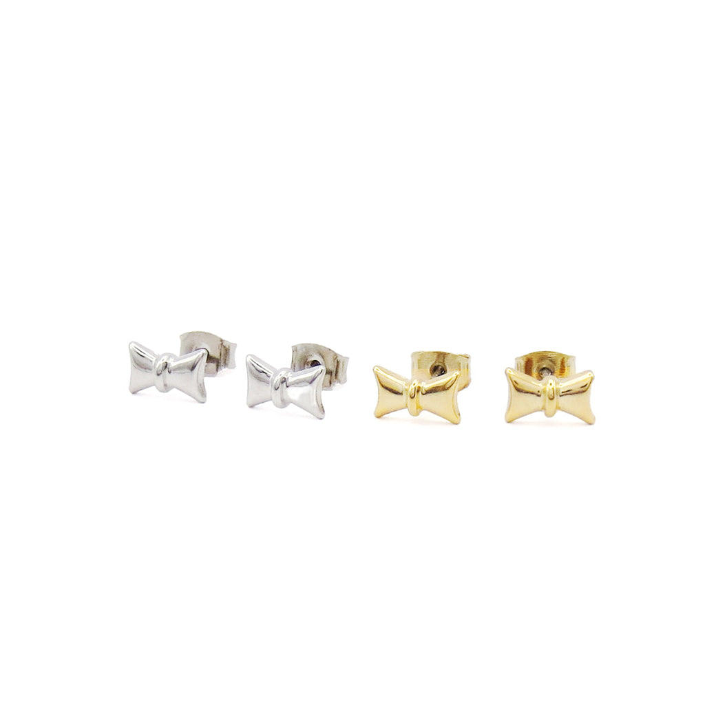 Minimalist Bowknot Stud Earrings-Stud Earrings-1-Glitters