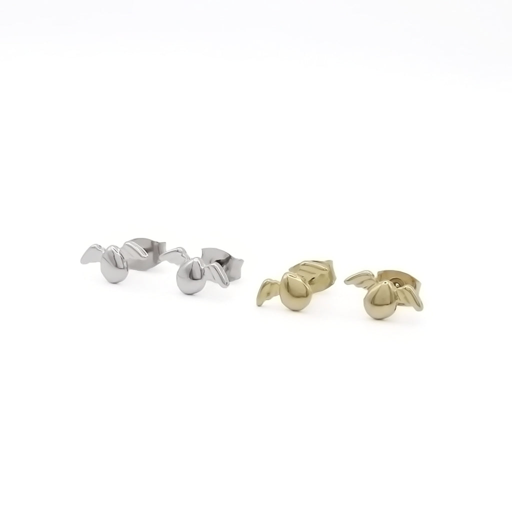 Winged Teardrop Stud Earrings