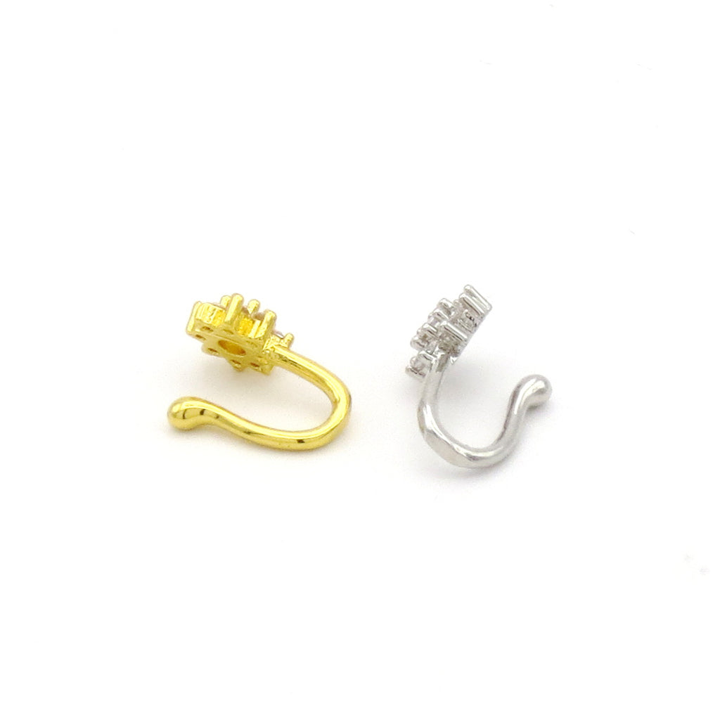 CZ Snowflake Non Piercing Nose Ring-Non Piercing-4-Glitters
