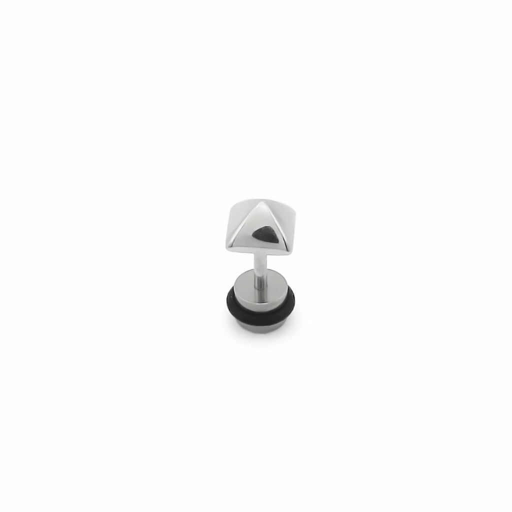 Stainless Steel Square Spike Fake Plug Earring-Fake Plugs-1-Glitters
