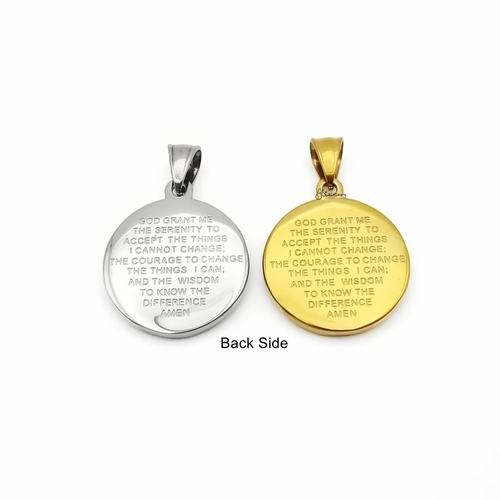Stainless Steel Jesus Coin Pendant - Silver