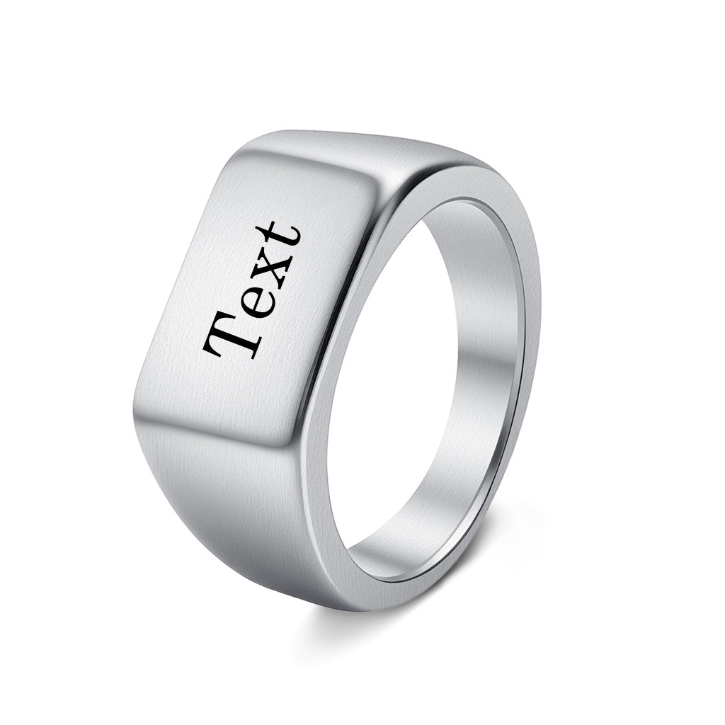 Personalised Stainless Steel Geometric Signet Rings-Stainless Steel Rings-1-Glitters