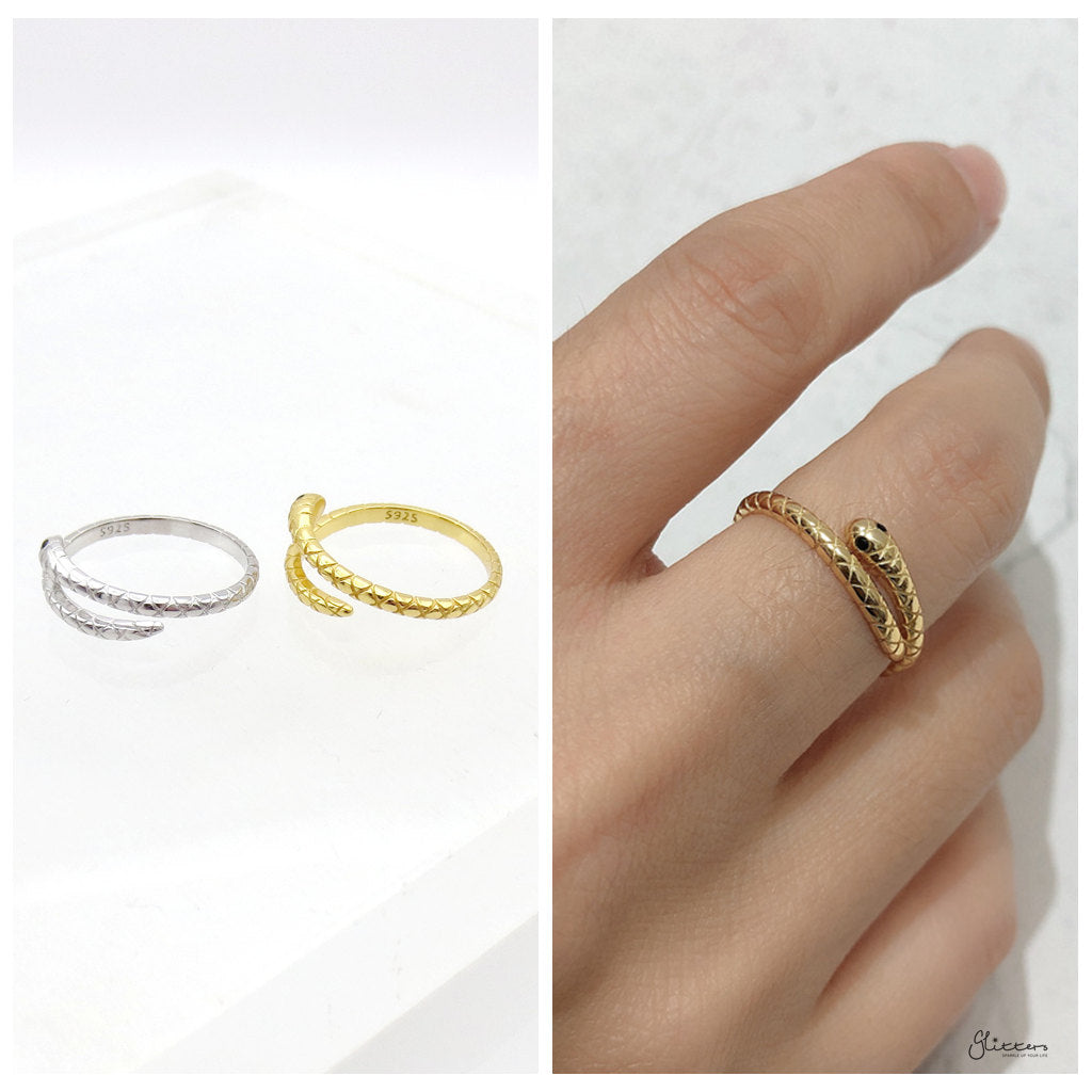 Adjustable Sterling Silver Snake Ring