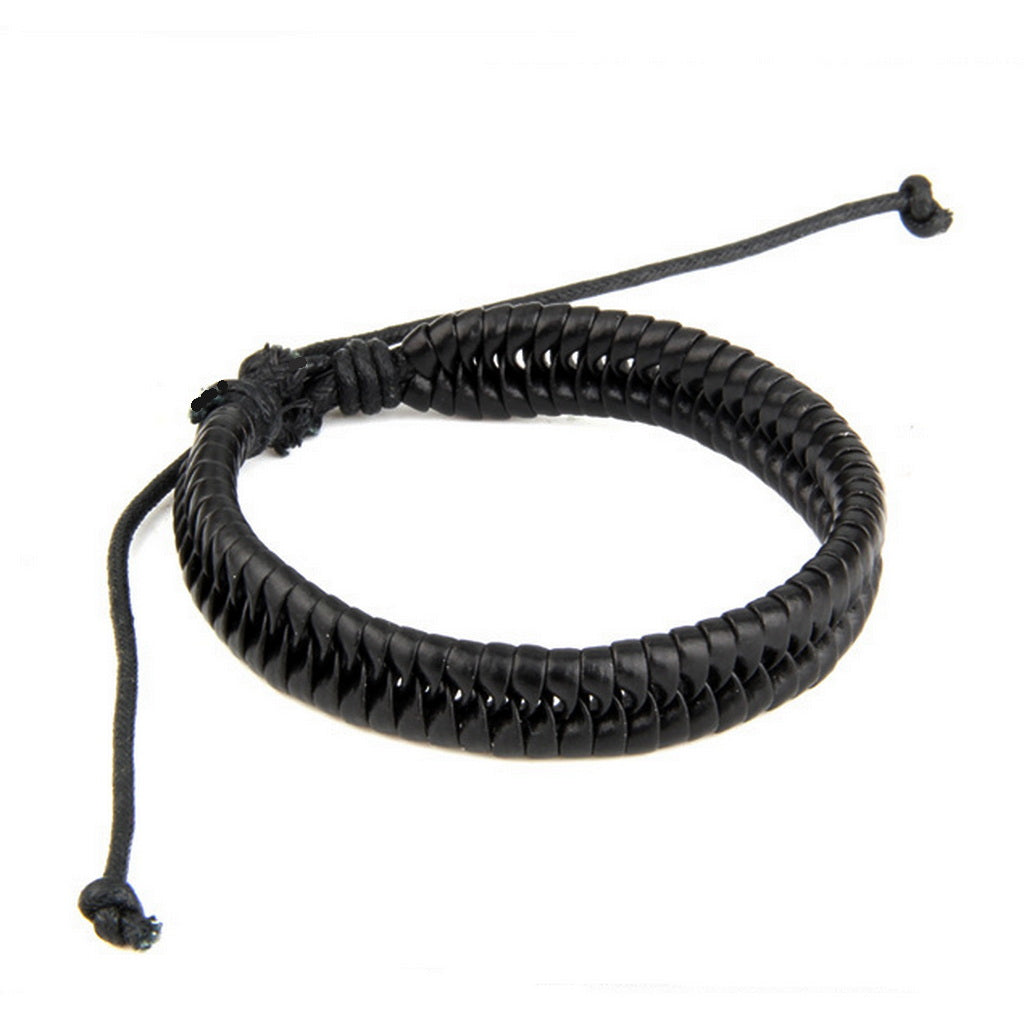 Weave Pattern Leather Bracelet-Leather Bracelets-2-Glitters