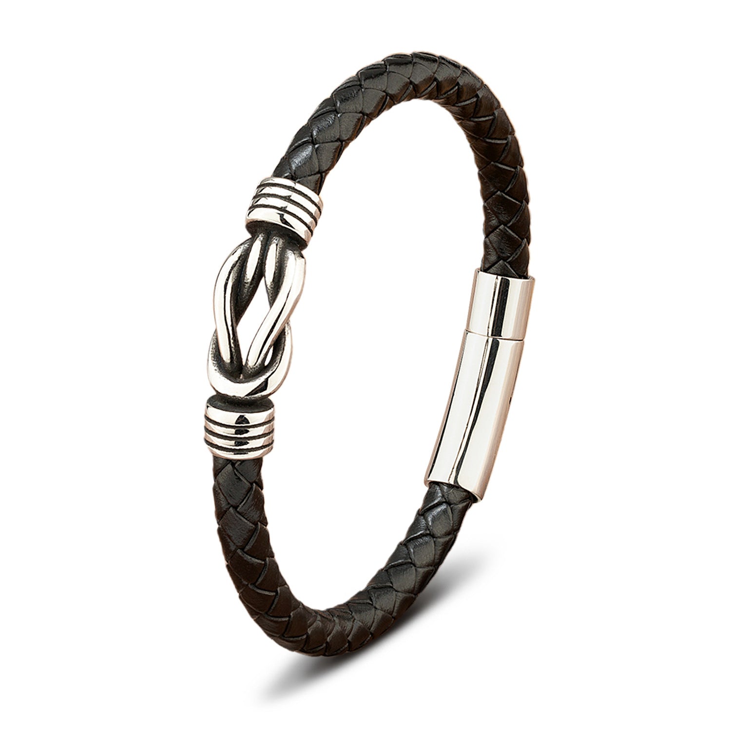 Love Knot Braided One Line Leather Bracelet-Leather Bracelets-1-Glitters