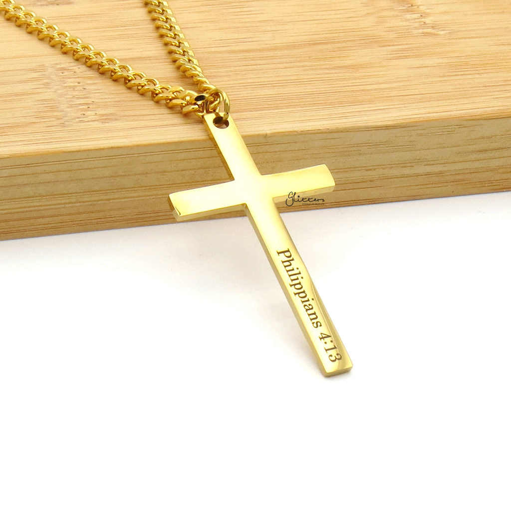 Stainless Steel Plain Cross Necklaces - Silver | Gold | Black-Stainless Steel Chains-6-Glitters