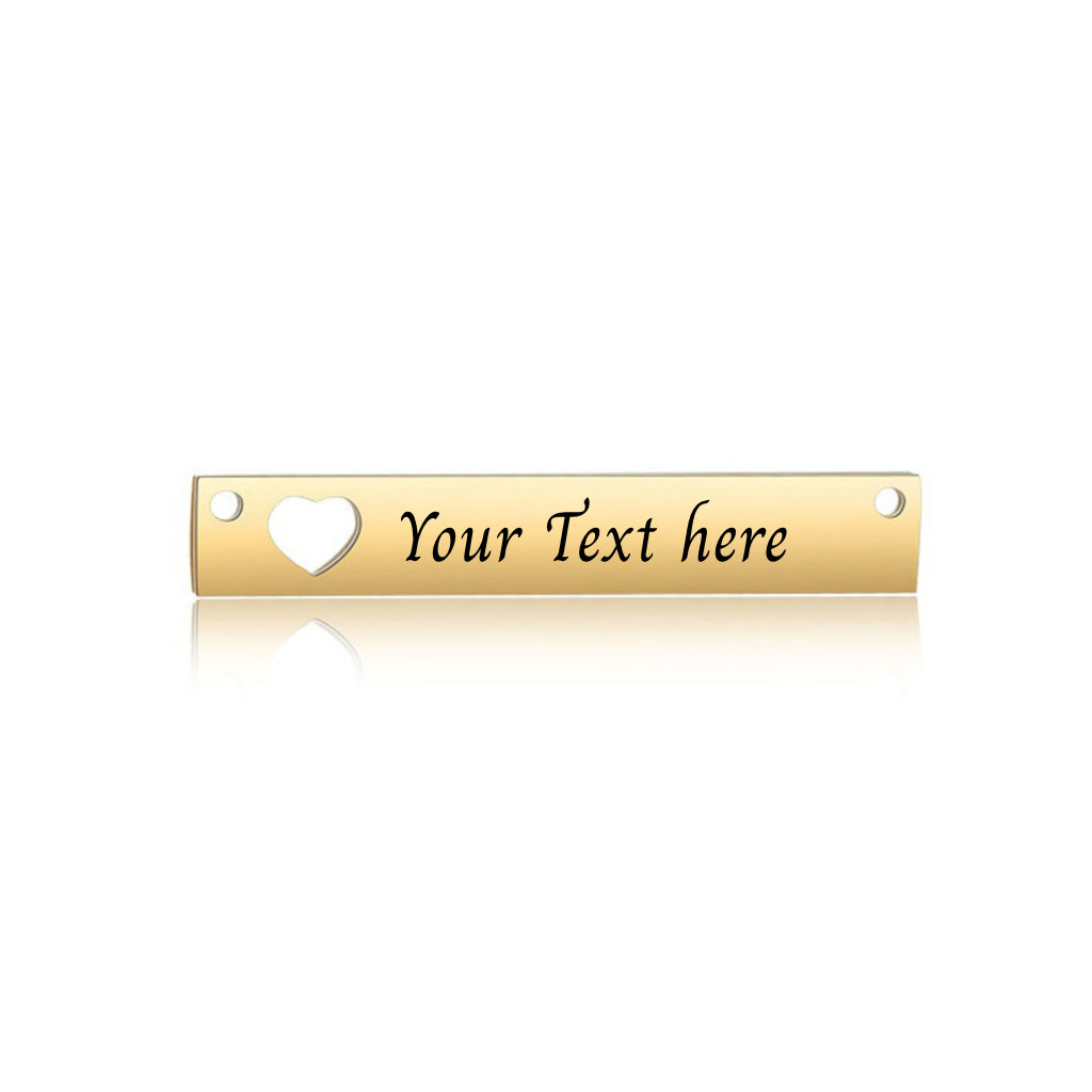 Personalised Heart Cut-Out Link Bar Necklace-Personalised Necklaces-3-Glitters