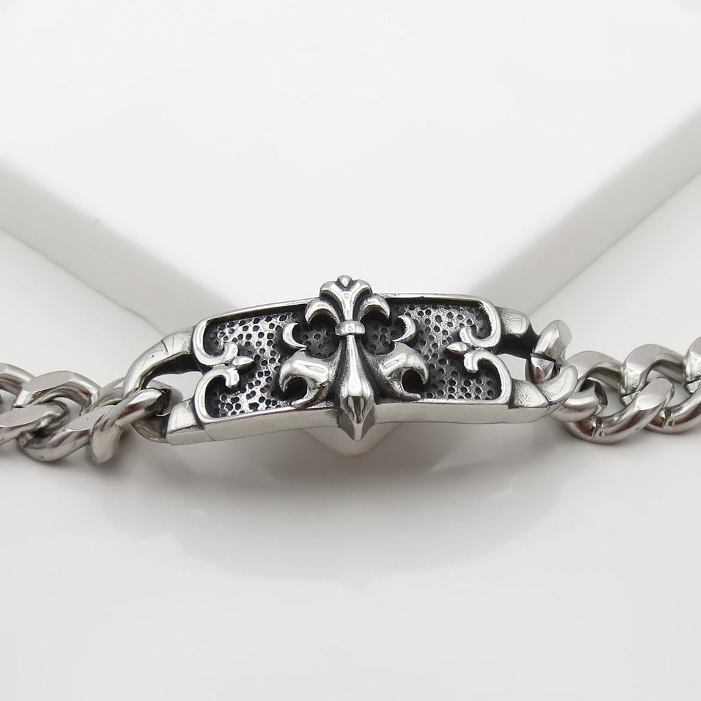 Stainless Steel Gothic Crest Link Bracelet-Stainless Steel Bracelets-3-Glitters