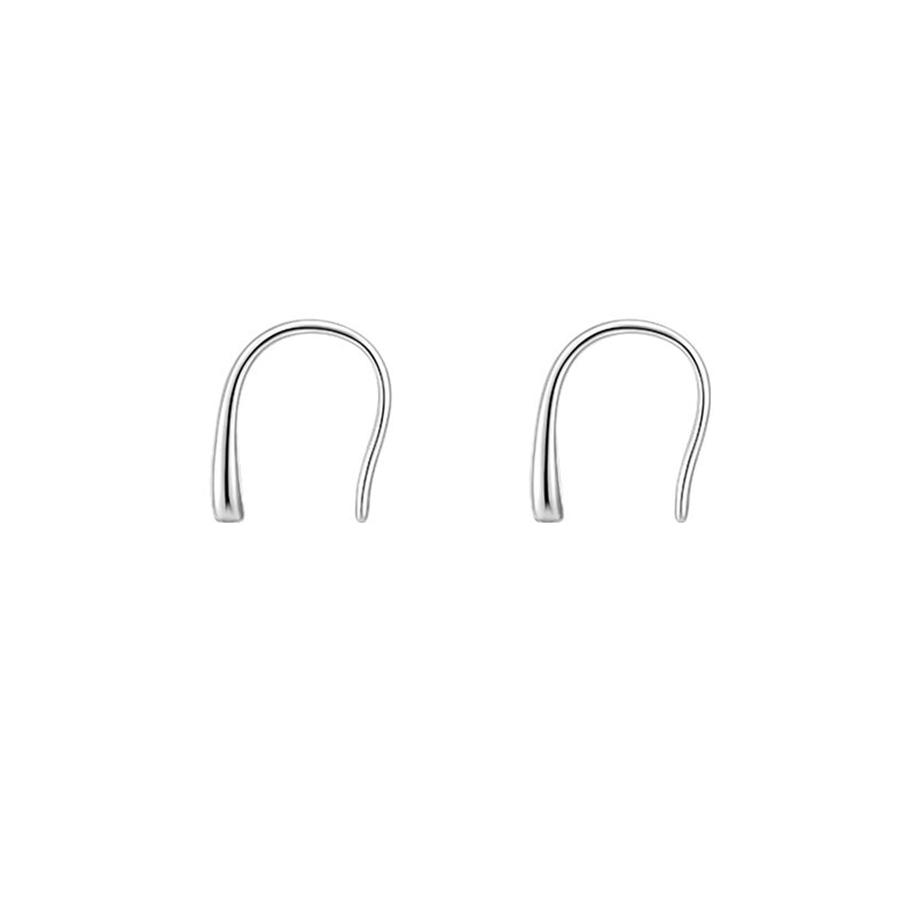 Sterling Silver Tear Drop Hook Earrings-Stud Earrings-1-Glitters