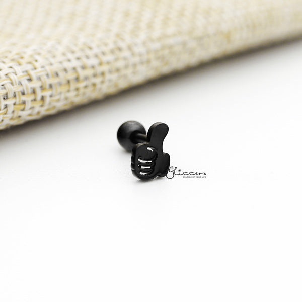 316L Surgical Steel Thumbs Barbell for Tragus, Cartilage, Conch, Helix Piercing and More-Body Piercing Jewellery, Cartilage, Conch Earrings, Helix Earrings, Jewellery, Lobe piercing, Tragus-FP0019-15-01_600-Glitters