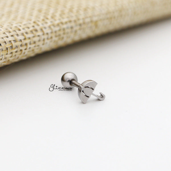 316L Surgical Steel Plain Umbrella Barbell for Tragus, Cartilage, Conch, Helix Piercing and More-Body Piercing Jewellery, Cartilage, Conch Earrings, Helix Earrings, Jewellery, Lobe piercing, Tragus-FP0019-17S1_600-Glitters