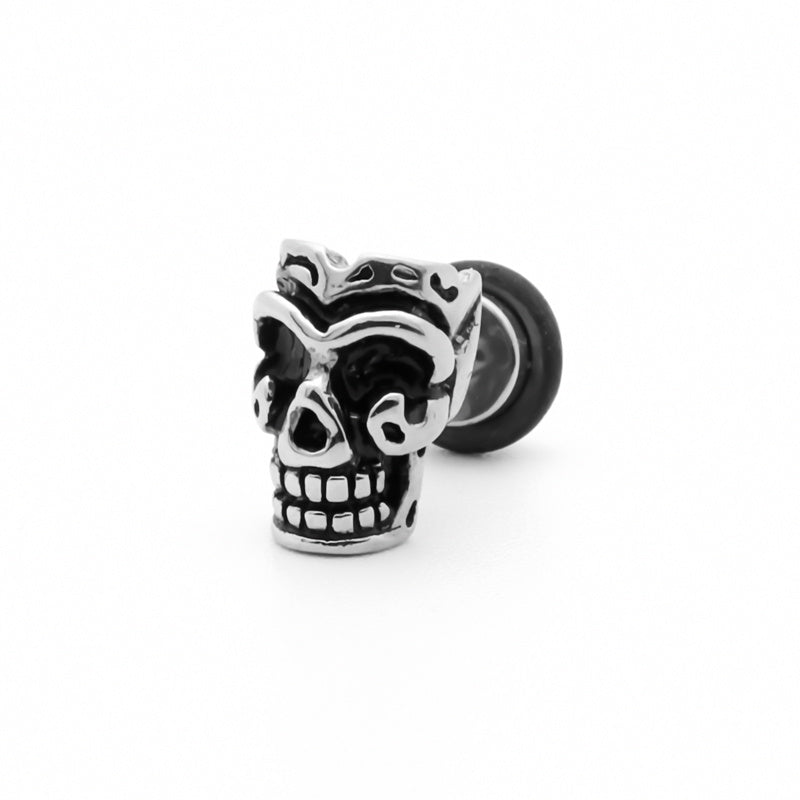 Stainless Steel Skull Fake Plug Earring-Body Piercing Jewellery, earrings, Fake Plug, Jewellery, Men's Earrings, Men's Jewellery, Stainless Steel-FP0207-1_800-Glitters