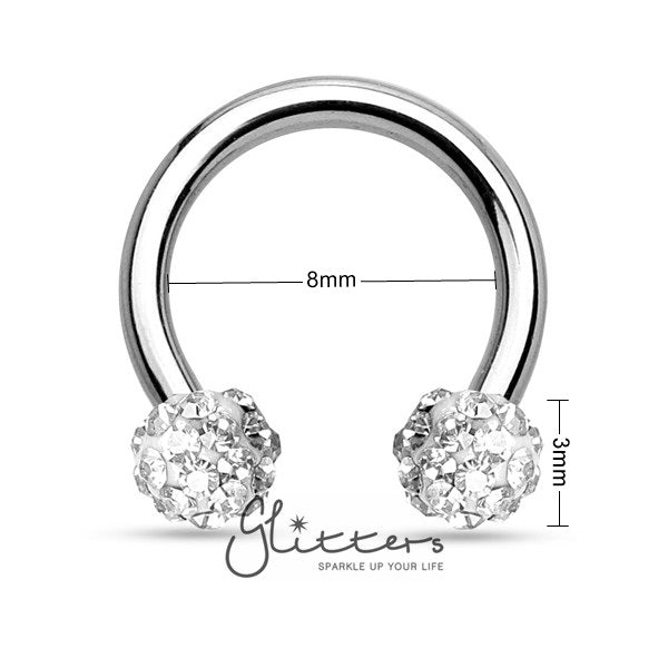 Aqua Crystal Paved Ferido Balls Surgical Steel Circular Horseshoe Barbell-Body Piercing Jewellery, Horseshoe, Septum Ring-HS31-C1_New_6d5dea8d-e05c-4b64-94eb-9a8a881c33fc-Glitters