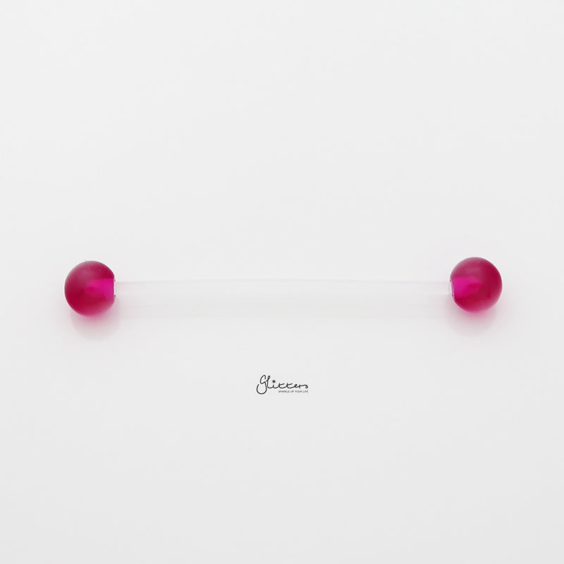 Acrylic Balls Flexible PTFE Industrial Barbell - Purple-Body Piercing Jewellery, Industrial Barbell, Retainer-IB0038-A-1_800-Glitters