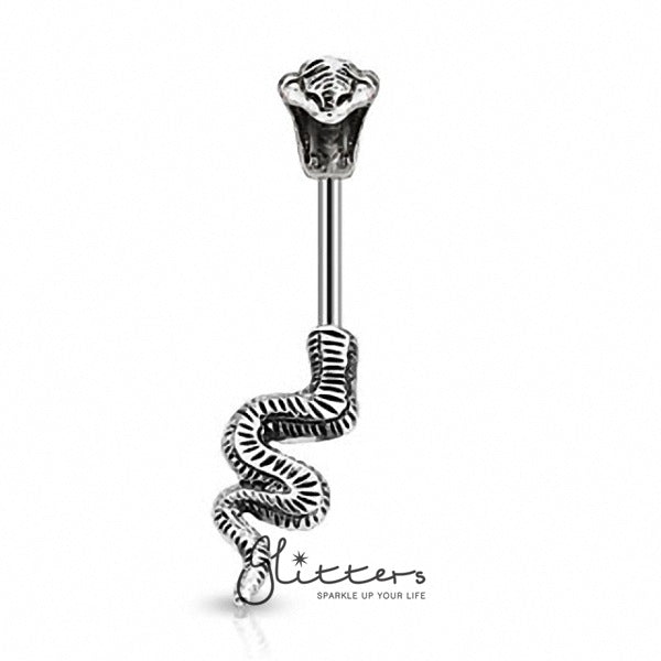 316L Surgical Steel Poisonous Cobra Belly Ring-Belly Ring, Body Piercing Jewellery-NAL127853-Glitters