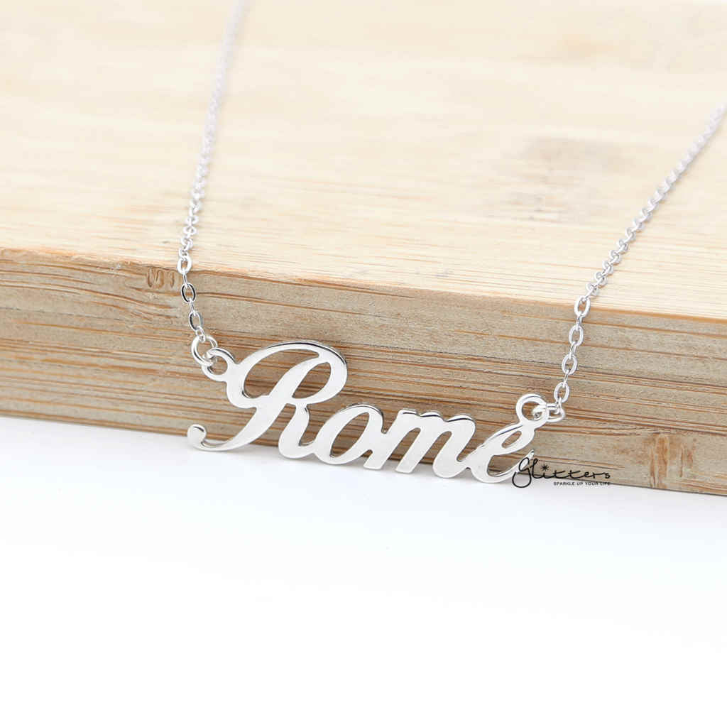Personalized Sterling Silver Name Necklace - Font 11-name necklace, Personalized, Silver name necklace-NNK01-FONT11_02-Glitters