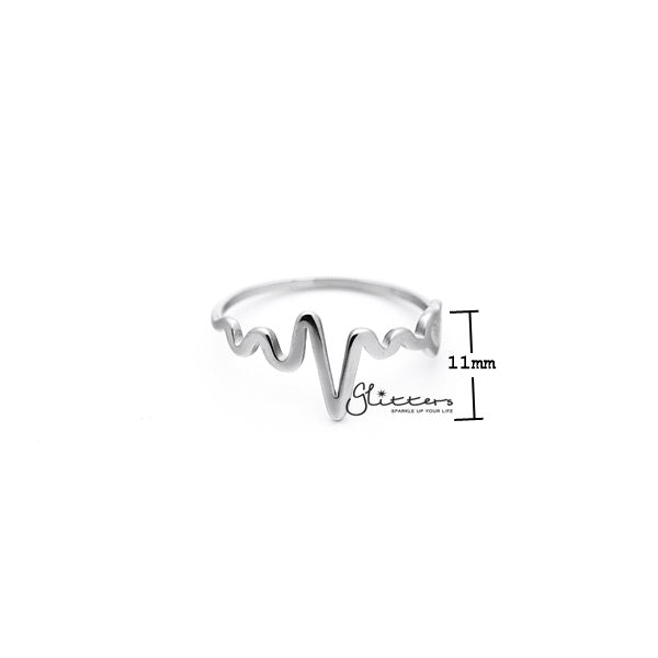 Stainless Steel Heartbeat and Heart Women's Rings-Jewellery, Rings, Stainless Steel, Stainless Steel Rings, Women's Jewellery, Women's Rings-RG0137_02_New-Glitters