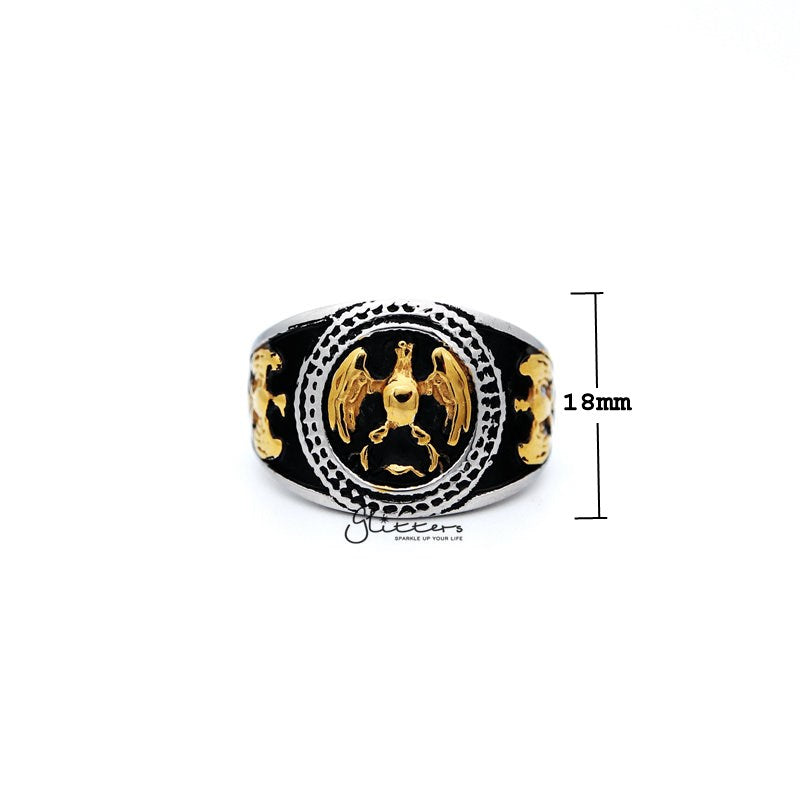 Men's Antiqued Stainless Steel Two Tone Eagle Casting Rings-Jewellery, Men's Jewellery, Men's Rings, Rings, Stainless Steel, Stainless Steel Rings-SR0067_800-01_New-Glitters