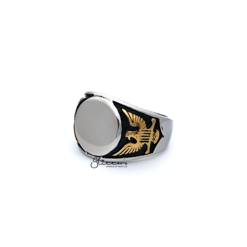 Stainless Steel Mirror Polished Round Centre Casting Men's Rings-Jewellery, Men's Jewellery, Men's Rings, Rings, Stainless Steel, Stainless Steel Rings-SR0156-Glitters