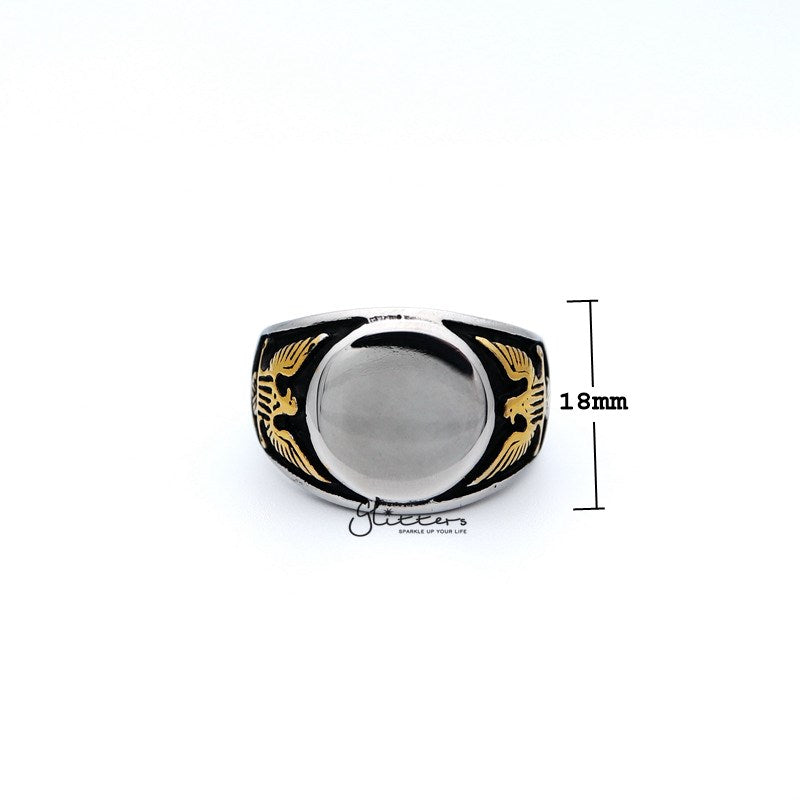 Stainless Steel Mirror Polished Round Centre Casting Men's Rings-Jewellery, Men's Jewellery, Men's Rings, Rings, Stainless Steel, Stainless Steel Rings-SR0156_800-03_New-Glitters