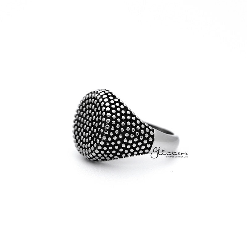 Stainless Steel Antiqued Circle Shape Dot Casting Men's Rings-Jewellery, Men's Jewellery, Men's Rings, Rings, Stainless Steel, Stainless Steel Rings-SR0200_800-02-Glitters