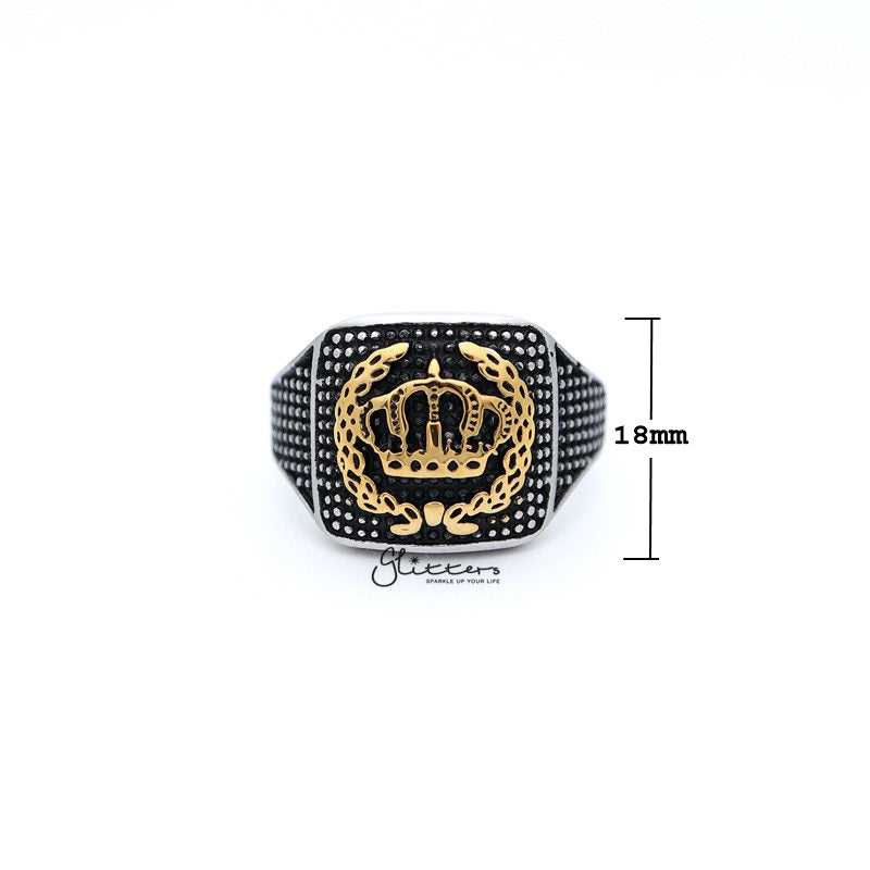 Stainless Steel Antiqued Crown Tone Eagle Casting Men's Rings-Jewellery, Men's Jewellery, Men's Rings, Rings, Stainless Steel, Stainless Steel Rings-SR0207_02_800_New-Glitters