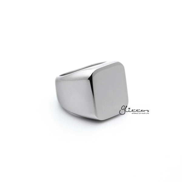 Stainless Steel High Polished Square Shape Men's Rings - Silver-Jewellery, Men's Jewellery, Men's Rings, Rings, Stainless Steel, Stainless Steel Rings-SR0251_03-Glitters
