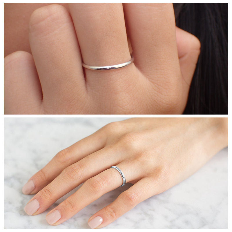 Stainless Steel 2mm Wide Glossy Mirror Polished Plain Band Ring-Jewellery, Men's Rings, Plain Band, Rings, Stainless Steel, Stainless Steel Rings, Women's Jewellery, Women's Rings-SR0276-M-Glitters