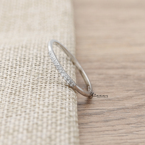 925 Sterling Silver Ring with Cubic Zirconia-Cubic Zirconia, Jewellery, Rings, Sterling Silver Rings, Women's Jewellery, Women's Rings-SSR0045-01-Glitters