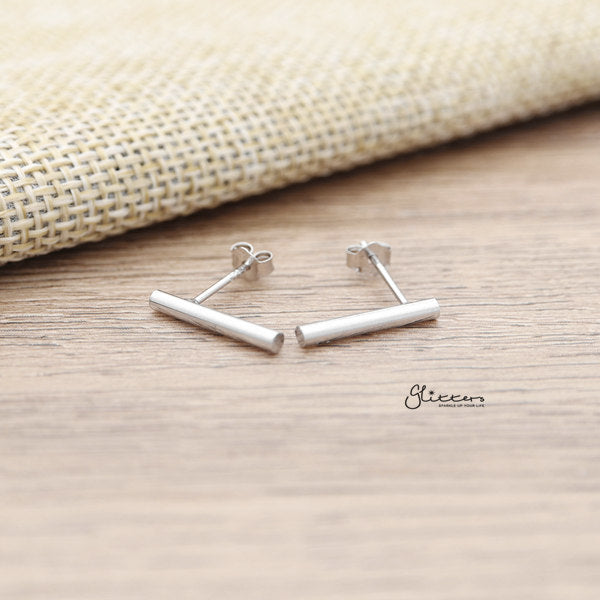 925 Sterling Silver Minimalist Round Bar Stud Earrings-earrings, Jewellery, Stud Earrings, Women's Earrings, Women's Jewellery-er1387-02_600-Glitters