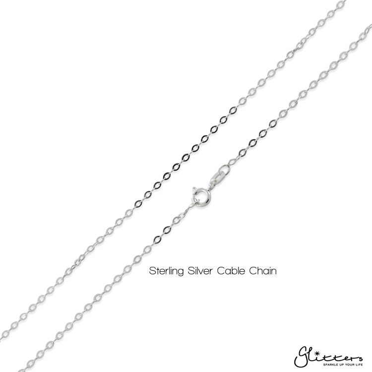 Sterling Silver C.Z Key Women's Necklace - Cubic Zirconia - Jewellery - Necklaces - Sterling Silver Necklaces - Women's Jewellery - Women's Necklace - flat_Cable_Chain-02_e423ef5b-82c6-4e53-b9fb-c15cf7f5d2b0 - Glitters NZ