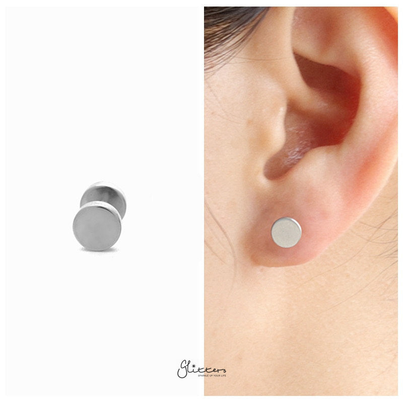 316L Stainless Steel Round Fake Plug-6mm | 8mm | 10mm-Body Piercing Jewellery, earrings, Fake Plug, Jewellery, Men's Earrings, Men's Jewellery, Stainless Steel-fp0168-6_800-Glitters