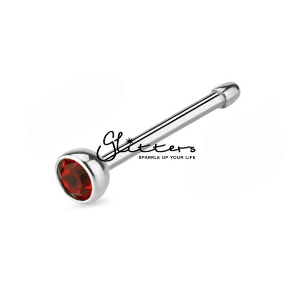 20GA 316L Surgical Steel Press Fit Nose Bone with C.Z-Body Piercing Jewellery, Nose Piercing Jewellery, nose pin, Nose Studs-ns0007-r-Glitters