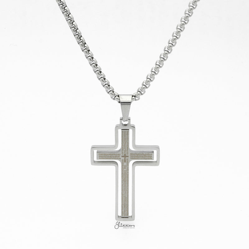Stainless Steel Rotatable Cross Pendant - Silver-Jewellery, Men's Jewellery, Men's Necklace, Necklaces, Pendants, Stainless Steel, Stainless Steel Pendant, Women's Jewellery, Women's Necklace-sp0290-s_800-Glitters
