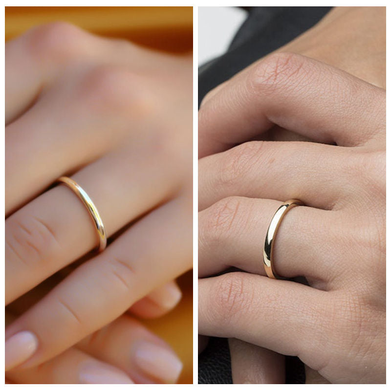Gold Plated 2mm Wide Glossy Mirror Polished Stainless Steel Plain Band Ring-Jewellery, Men's Rings, Plain Band, Rings, Stainless Steel, Stainless Steel Rings, Women's Jewellery, Women's Rings-sr0277-m-Glitters
