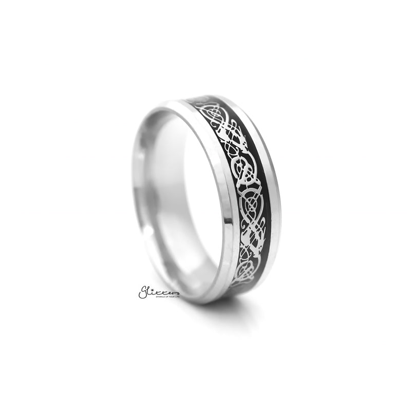 Stainless Steel Beveled Edge Band Ring with Stripe Pattern-Jewellery, Men's Jewellery, Men's Rings, Rings, Stainless Steel, Stainless Steel Rings-sr0281-2_800-Glitters