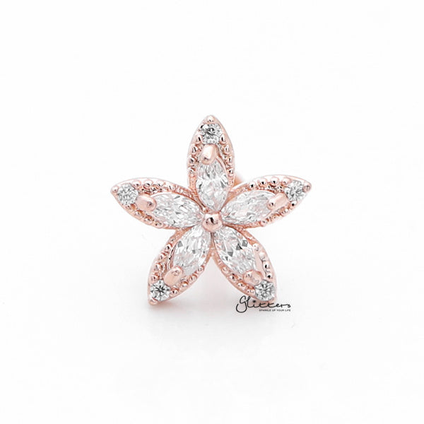 Cubic Zirconia Surgical Steel Rose Gold Earrings Surgical Steel