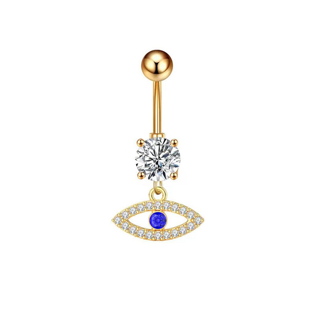 Evil Eye Belly Button Ring - Gold-Belly Rings-1-Glitters