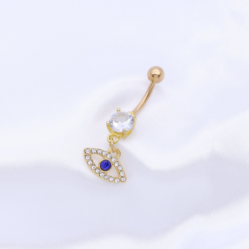 Evil Eye Belly Button Ring - Gold-Belly Rings-2-Glitters