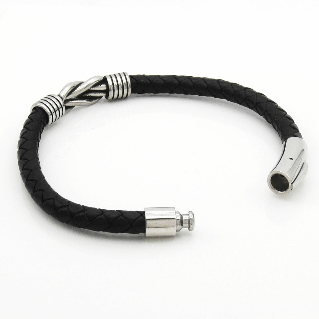 Love Knot Braided One Line Leather Bracelet-Leather Bracelets-4-Glitters