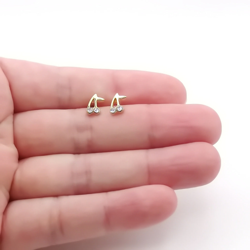 Crystal Cherry Stud Earrings