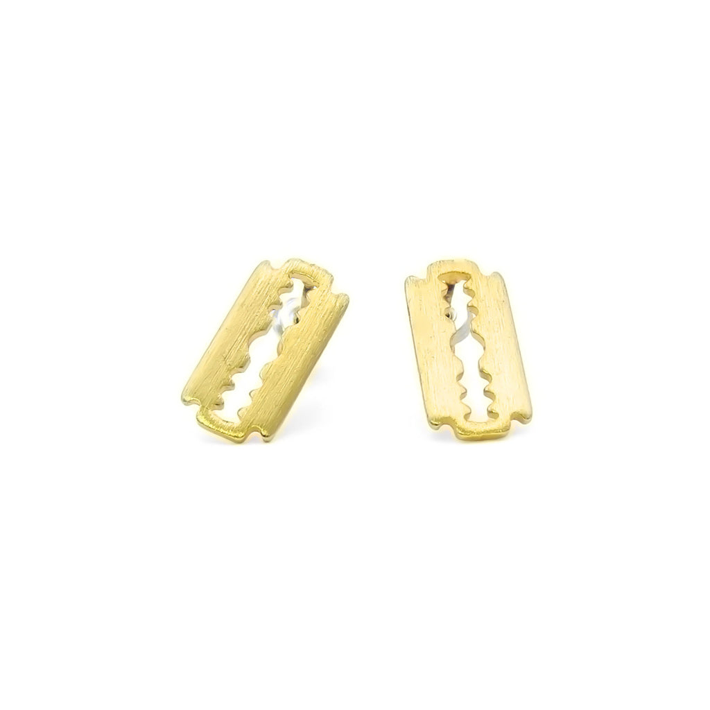 Blade Stud Earrings - Gold-Stud Earrings-1-Glitters