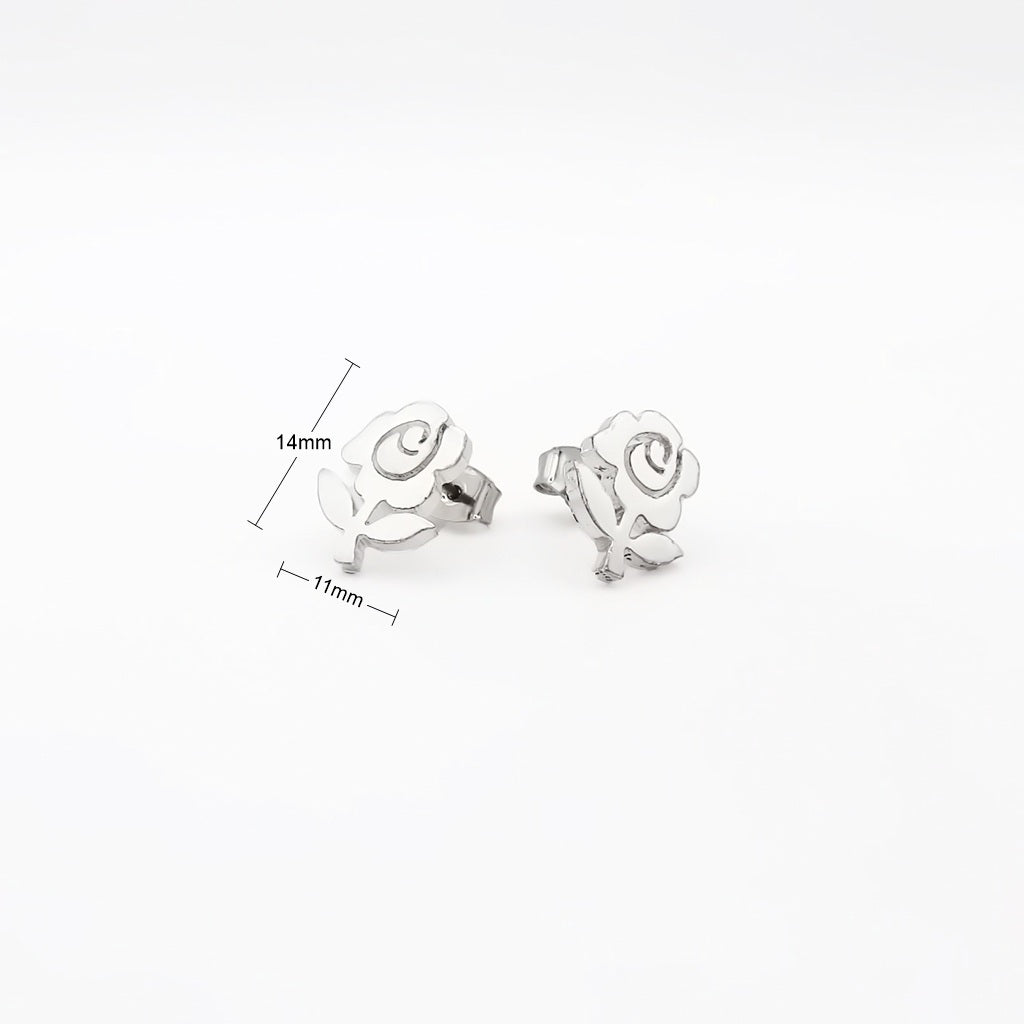 Rose Stud Earrings-Stud Earrings-4-Glitters
