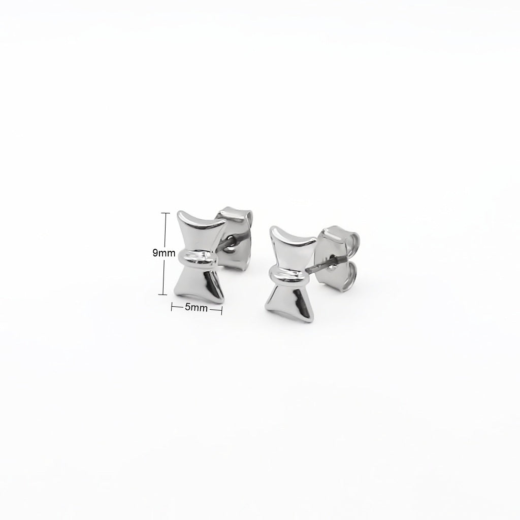 Minimalist Bowknot Stud Earrings-Stud Earrings-2-Glitters