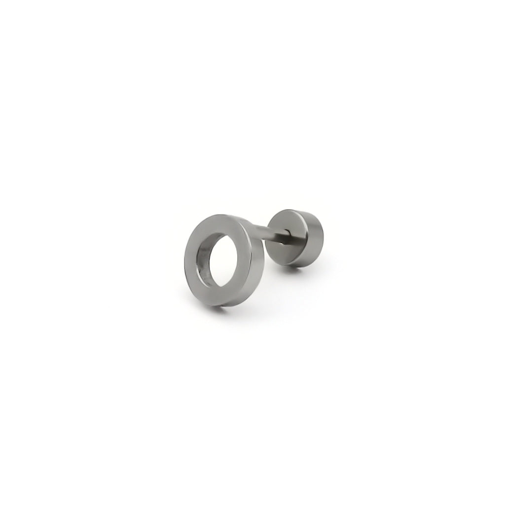 Stainless Steel Hollow Circle Fake Plug Earring
