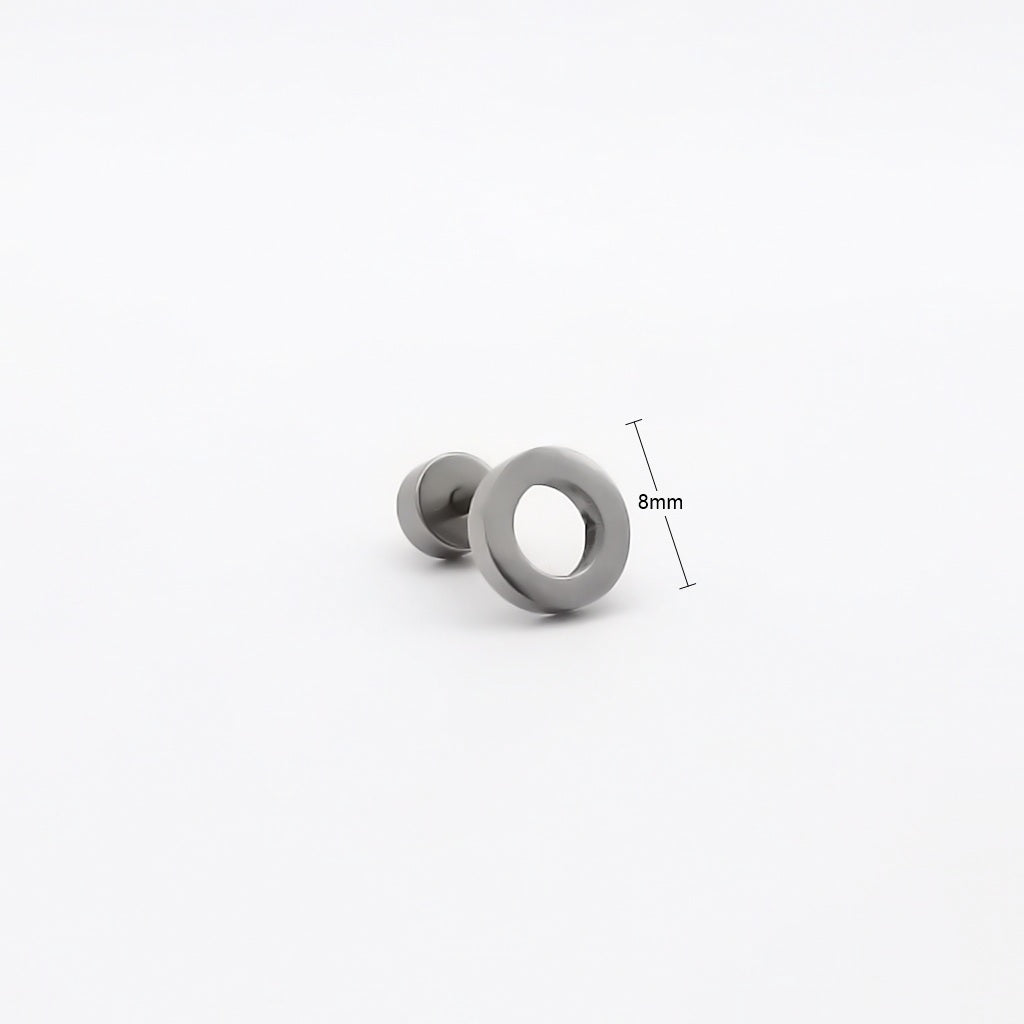 Stainless Steel Hollow Circle Fake Plug Earring
