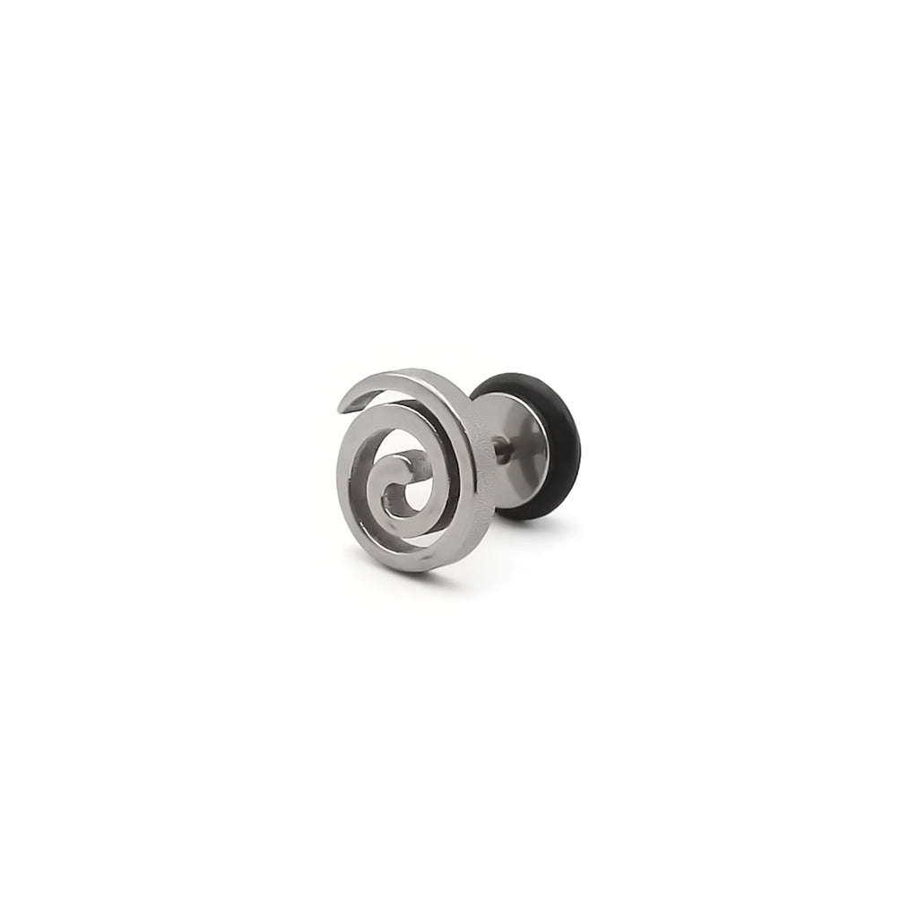Stainless Steel Spiral Swirl Fake Plug Earring
