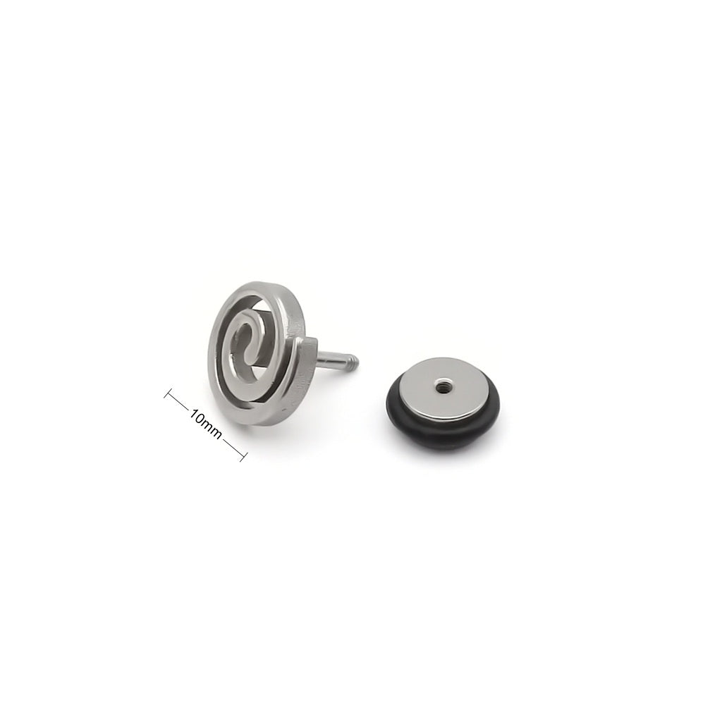 Stainless Steel Spiral Swirl Fake Plug Earring