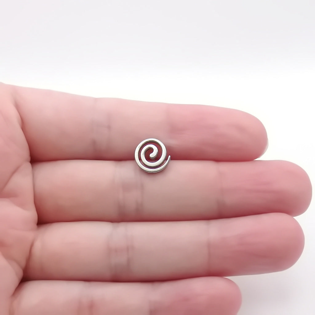 Stainless Steel Spiral Swirl Fake Plug Earring